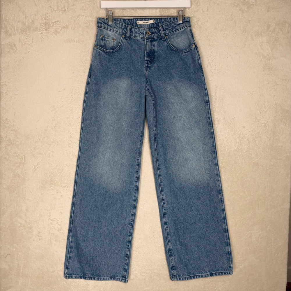 Suite Benedict Denim Addicted Blue Wide Leg Low Rise Jeans 28 Baggy Y2K 90s